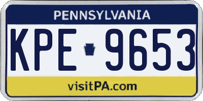 PA license plate KPE9653