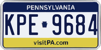PA license plate KPE9684