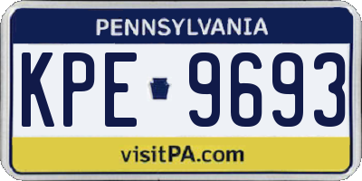 PA license plate KPE9693