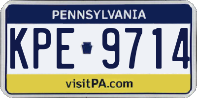 PA license plate KPE9714