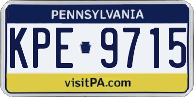 PA license plate KPE9715