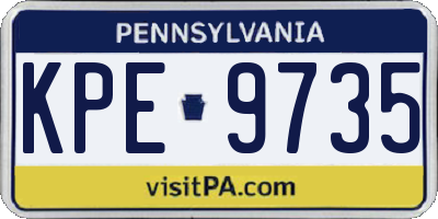 PA license plate KPE9735
