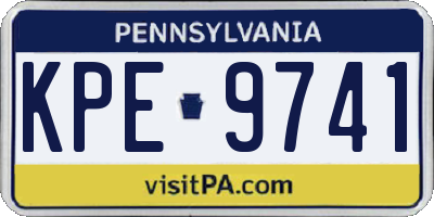PA license plate KPE9741