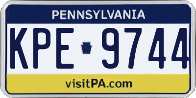 PA license plate KPE9744