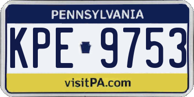 PA license plate KPE9753