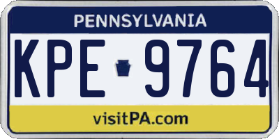 PA license plate KPE9764