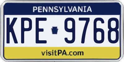 PA license plate KPE9768