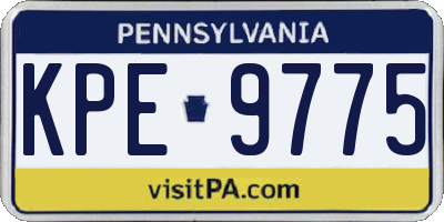 PA license plate KPE9775