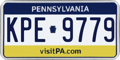 PA license plate KPE9779