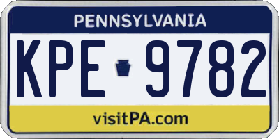 PA license plate KPE9782