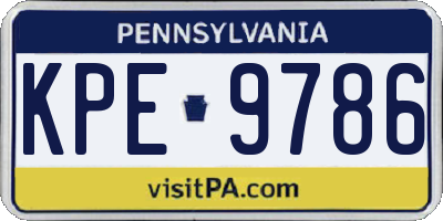 PA license plate KPE9786