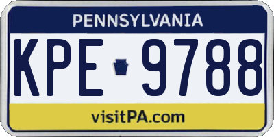 PA license plate KPE9788