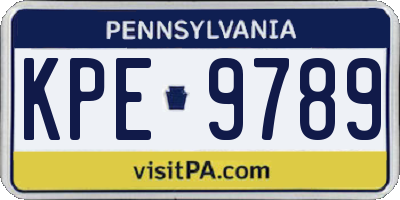 PA license plate KPE9789