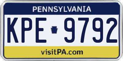 PA license plate KPE9792