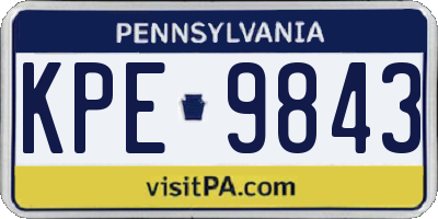 PA license plate KPE9843