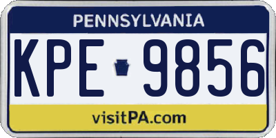 PA license plate KPE9856