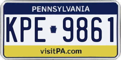 PA license plate KPE9861