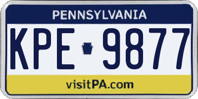 PA license plate KPE9877