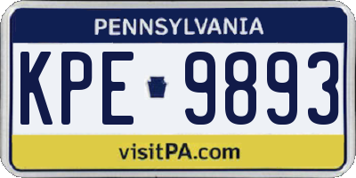 PA license plate KPE9893