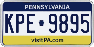 PA license plate KPE9895