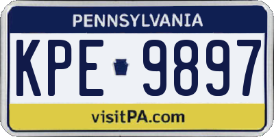 PA license plate KPE9897