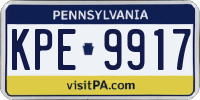 PA license plate KPE9917