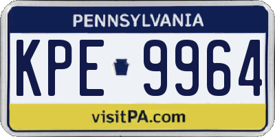 PA license plate KPE9964