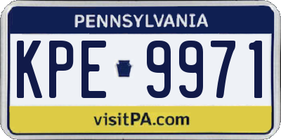 PA license plate KPE9971