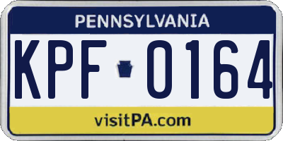 PA license plate KPF0164