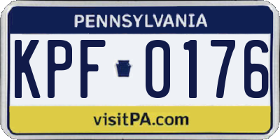PA license plate KPF0176
