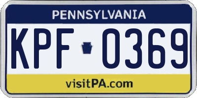 PA license plate KPF0369