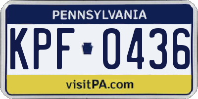 PA license plate KPF0436
