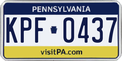PA license plate KPF0437