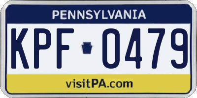 PA license plate KPF0479