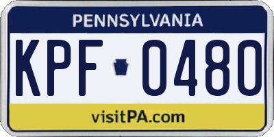 PA license plate KPF0480