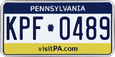PA license plate KPF0489