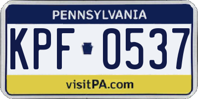 PA license plate KPF0537