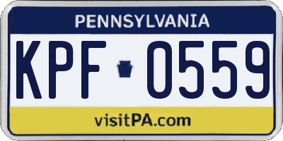 PA license plate KPF0559