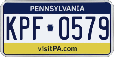 PA license plate KPF0579