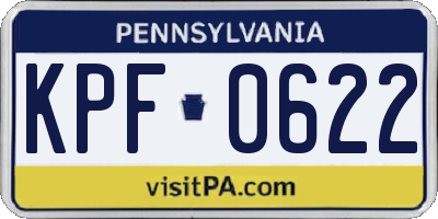 PA license plate KPF0622