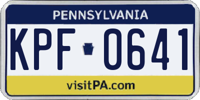 PA license plate KPF0641