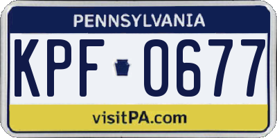 PA license plate KPF0677