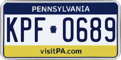 PA license plate KPF0689