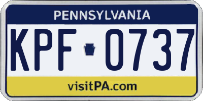 PA license plate KPF0737