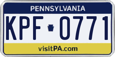 PA license plate KPF0771