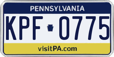 PA license plate KPF0775