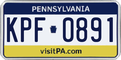 PA license plate KPF0891