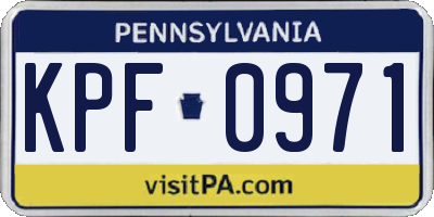 PA license plate KPF0971