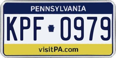 PA license plate KPF0979