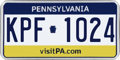 PA license plate KPF1024